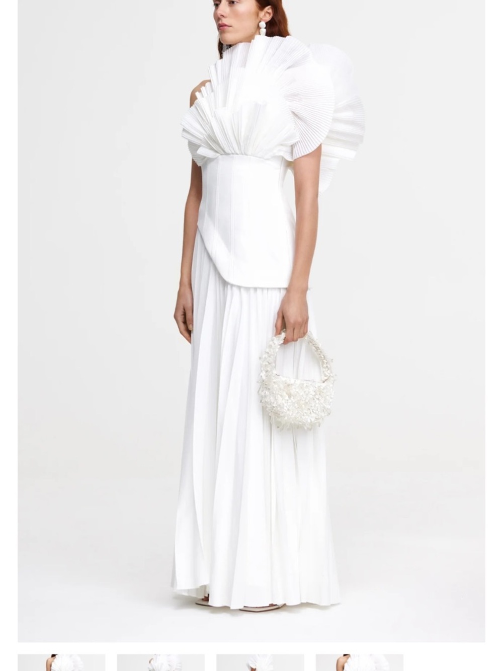 Acler White One-Shoulder Ruffle Gown - Picture 5 of 10